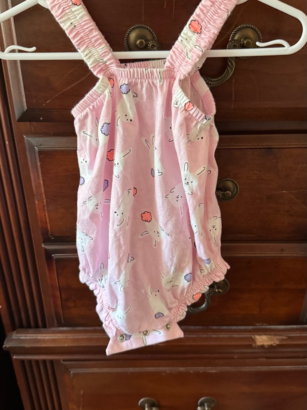Old Navy Light Pink Bunny Print Infant Romper